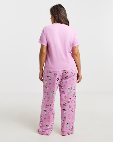 Simply Be (2 Pack) Cotton Ribbed Top Pyjama Sets Multi