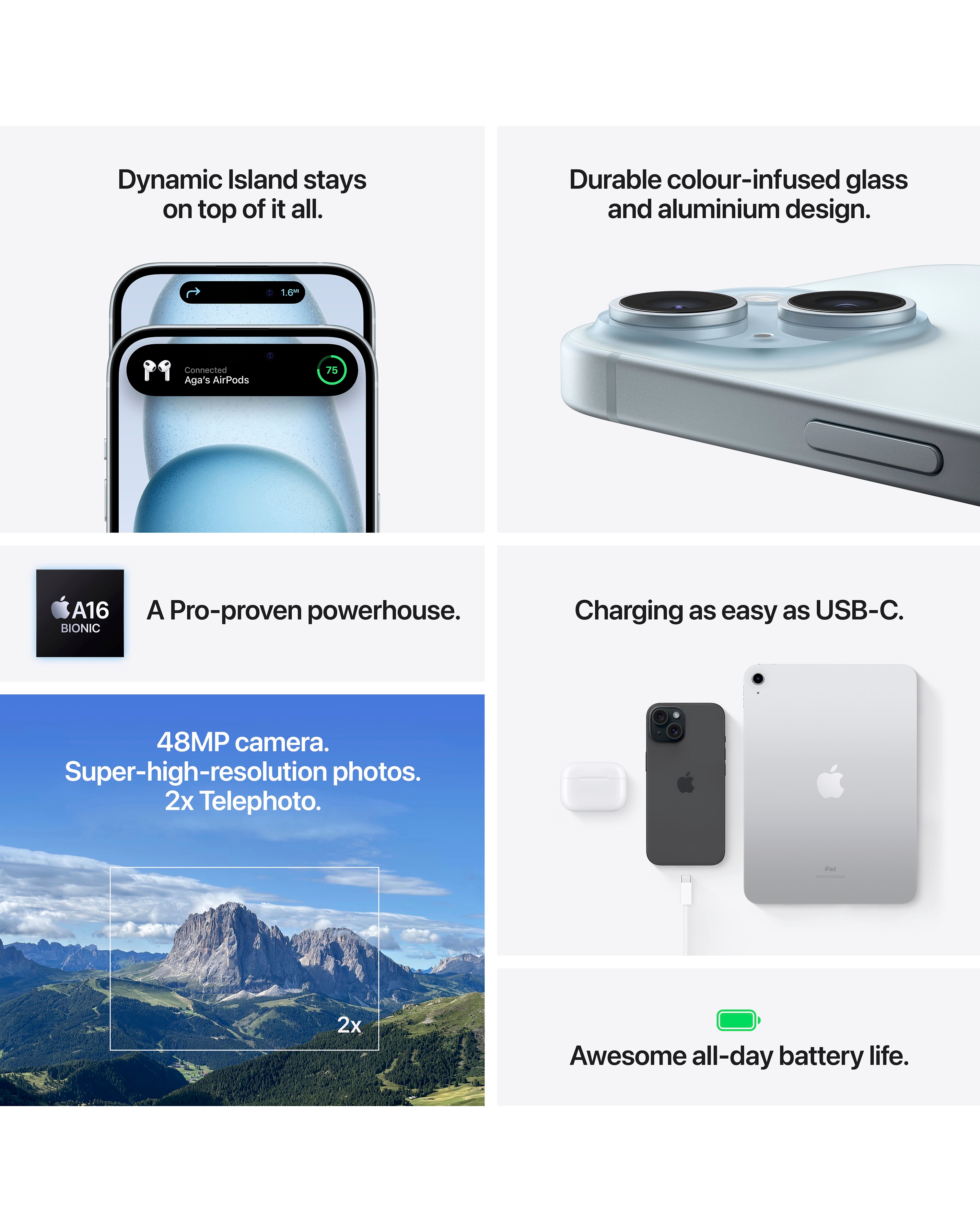 Apple iPhone 15 128GB - Black | Fashion World