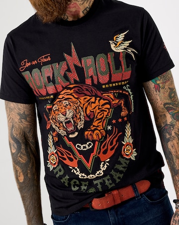 Joe Browns Elevated Tiger Rock and Roll T-Shirt - Black