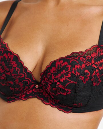 Ann Summers Sexy Lace Planet Plunge Bra Blk/Red