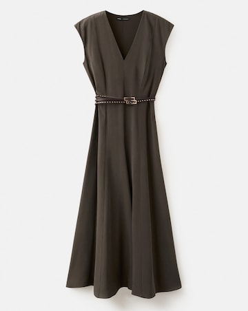 Mango Double-Belt A-Line Dress