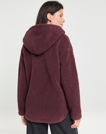 Borg Longline Zip Through Hoodie