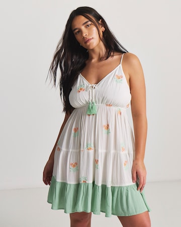 Figleaves Embroidered Mini Beach Dress