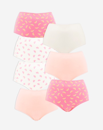 Pretty Secrets (7 Pack) Cotton Full Fit Brief Knickers Fruit Print