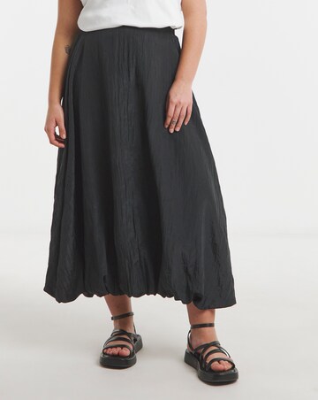 Simply Be Black Textured Bubble Hem Midaxi Skirt