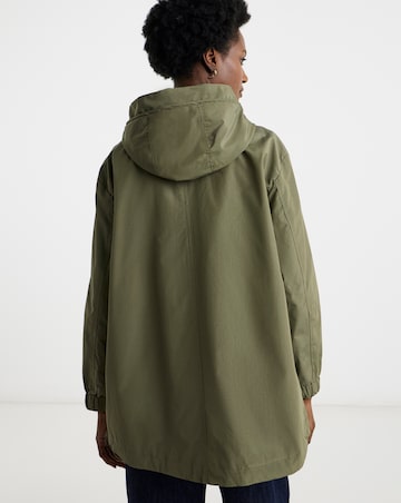Khaki Short Shower Resistant Raincoat