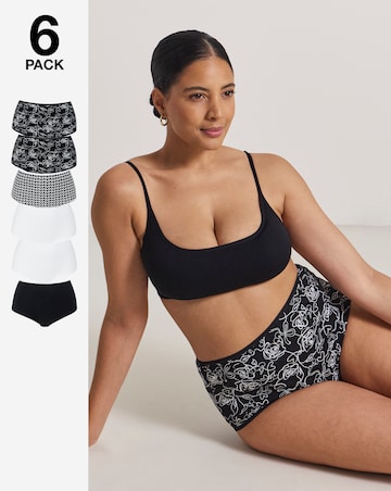 Pretty Secrets (6 Pack) Cotton Full Fit Brief Knickers