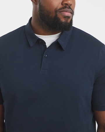 Pure Cotton Jersey Polo Long Length- Navy