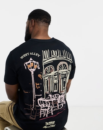 Jack& Jones Bedford Back Graphic T-Shirt - Black