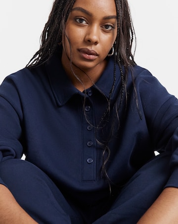 Navy Polo Neck Sweatshirt