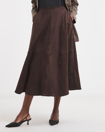 Suedette Midi Circle Skirt