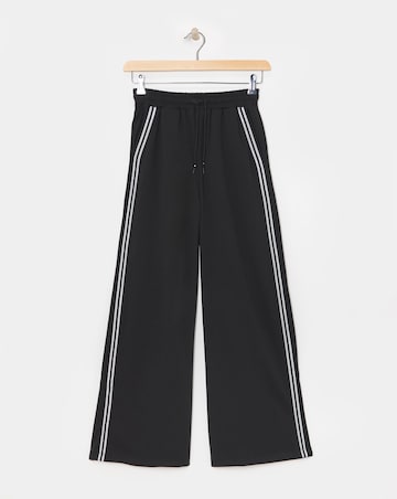 Ponte Jersey Glitter Side Stripe Wide Leg Trouser