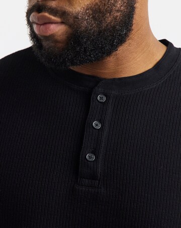 Jack & Jones Textured Henley - Black