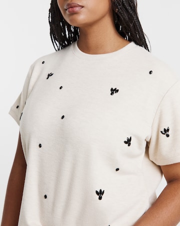 Oatmeal Soft Touch Diamante Top