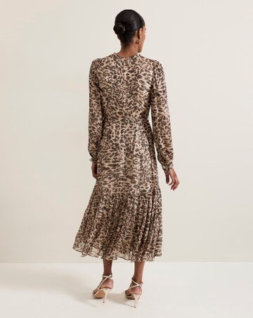 Phase Eight Eve Leopard Fil Coupe Print Midi Dress
