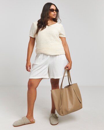 Ivory Scoop Back Frill Lace T-Shirt