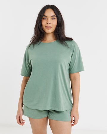 Pretty Secrets Back to Basics Pyjama Short Set Khaki