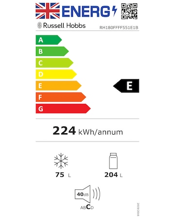 Russell Hobbs RH180FFFF551E1B Frost-Free Fridge Freezer - Black