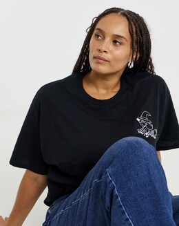 Black Witch Embroidery T-Shirt