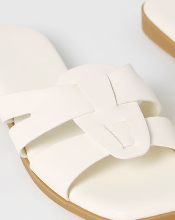 Carla Woven Flat Mule Sandals - Wide Fit (E)