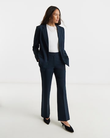 Navy Tailored Bootcut Trousers with stretch