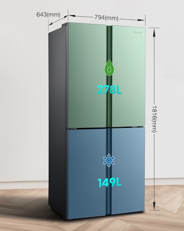 Fridgemaster MQ79394ES American Fridge Freezer E Rated 182 CM