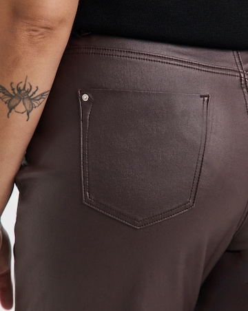 Burgundy Coated Straight Leg Jeans