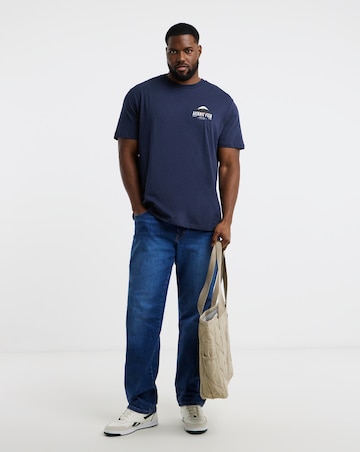 Jack & Jones Mount Fuji Back Graphic T-Shirt - Navy