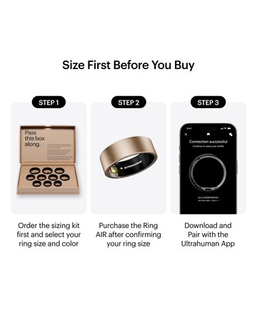 Ultrahuman Ring AIR Bluetooth Smart Ring - Brushed Rose Gold - Size 8