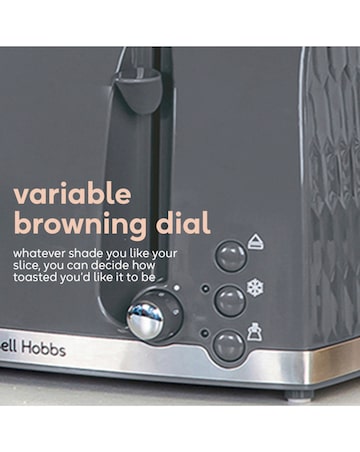 Russell Hobbs 26073 Textured Honeycomb Grey 4 Slice Toaster