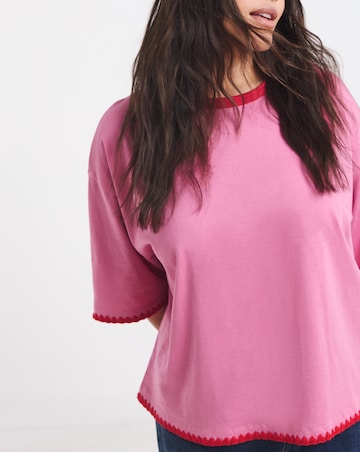 Pink and Red Whipstitch Tee