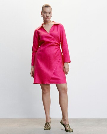 Mango Linen Wrap Dress