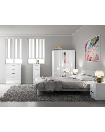 Kendal High Gloss 3 Door Wardrobe with Centre Mirror