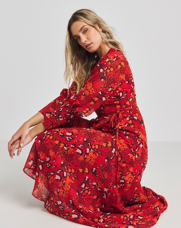 Joanna Hope Printed Wrap Midi Dress