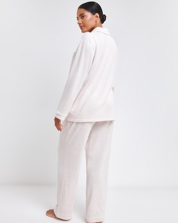 Pretty Secrets Brushed Ribbed Button Through Pyjama Set