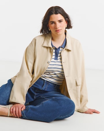 Simply Be Neutral Stitch Detail utility Jacket
