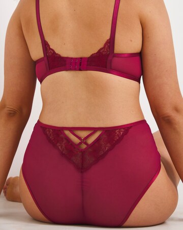 Figleaves Audrey Strapping & Embroidery High Waist High Leg Brief