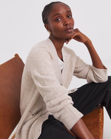 Cosy Yarn Oatmeal Boyfriend Cardigan
