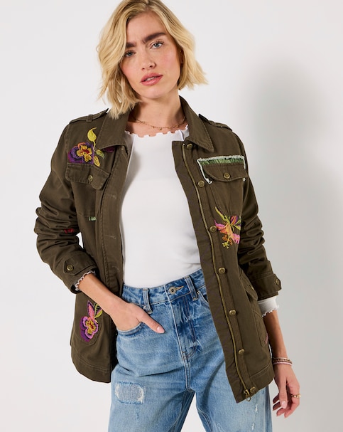 Joe Browns Enchanting Embroidered Military Style Jacket