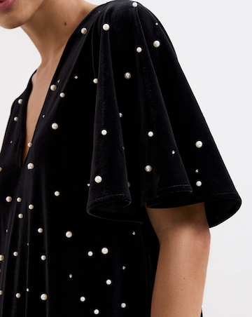 Phase Eight Pennie Velvet Pearl Tunic Dress