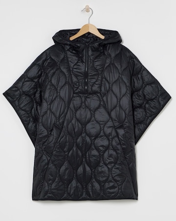 Black Quilted Poncho