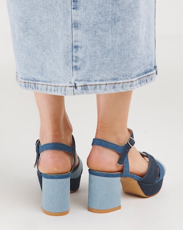 Francine Strap Detail Block Heel Platform Sandal - Wide Fit (EEE)