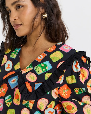 Twisted Wunder Postcard Collared Midaxi Dress