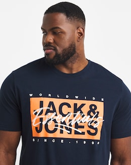 Jack &amp; Jones Colton Logo T-Shirt - Navy