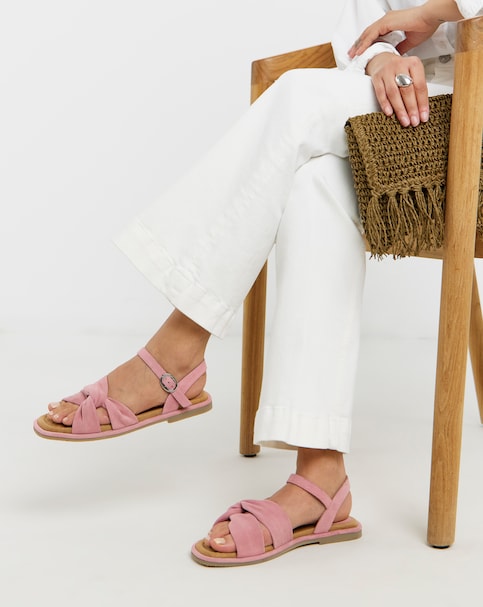 Renata Suede Soft Twist Two Part Sandals - Wide Fit (E)