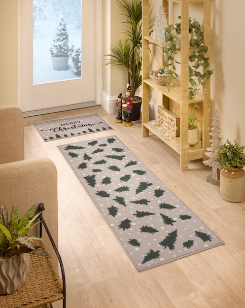 Christmas Trees Washable Runner and Mat