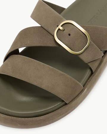 Nobodys Child Green Leather Chunky Suede Sliders - Standard Fit (D)