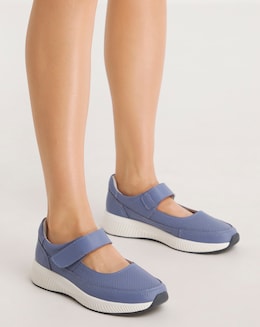 Rochelle Leather Bar Trainers - Wide Fit (E)