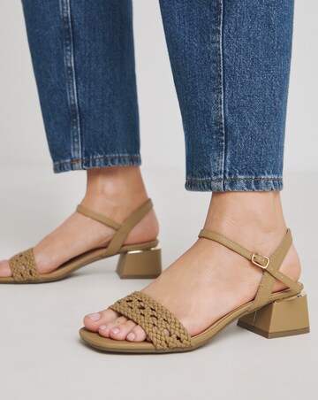 Lunar Woven Low Block Heel Sandals - Extra Wide Fit (EEE)