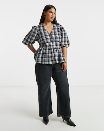 Brushed Cotton Puff Sleeve Tea Blouse